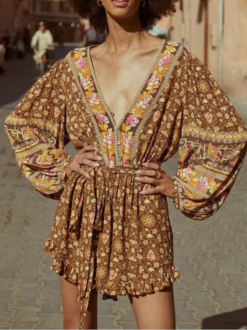 Bohemian romper dress fashion