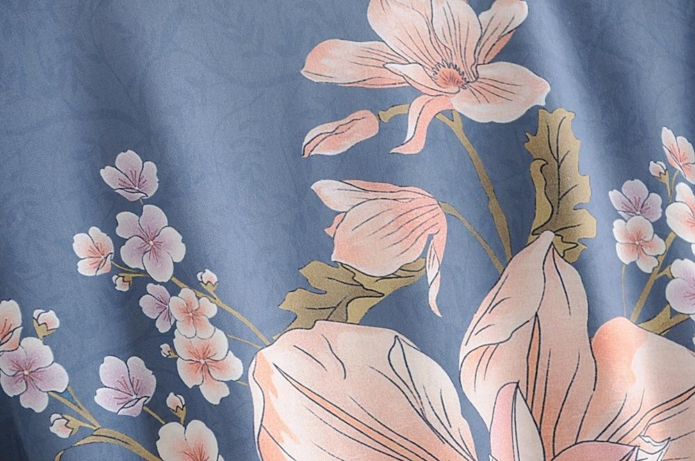 Bohemian Peacock Floral Print Loose Long Kimono-ChicBohoStyle