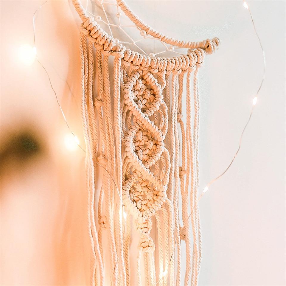 Moon Macrame Wall Hanging Woven Knitted Tapestry-ChicBohoStyle