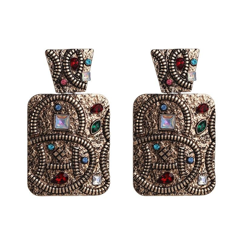 Vintage Ethnic Geometric Drop Earrings For Women-ChicBohoStyle