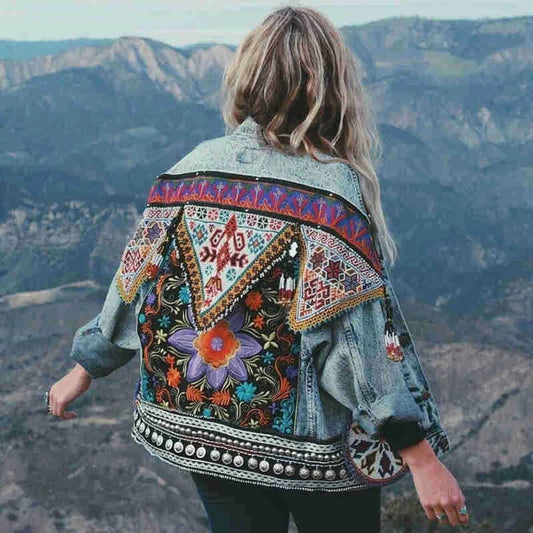 Flower Child Boho Denim Jacket