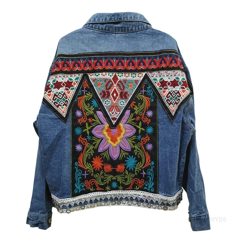 Flower Child Boho Denim Jacket