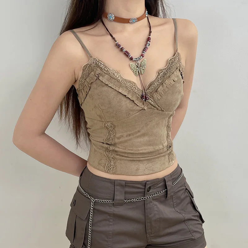 Boho Camel Crop Top