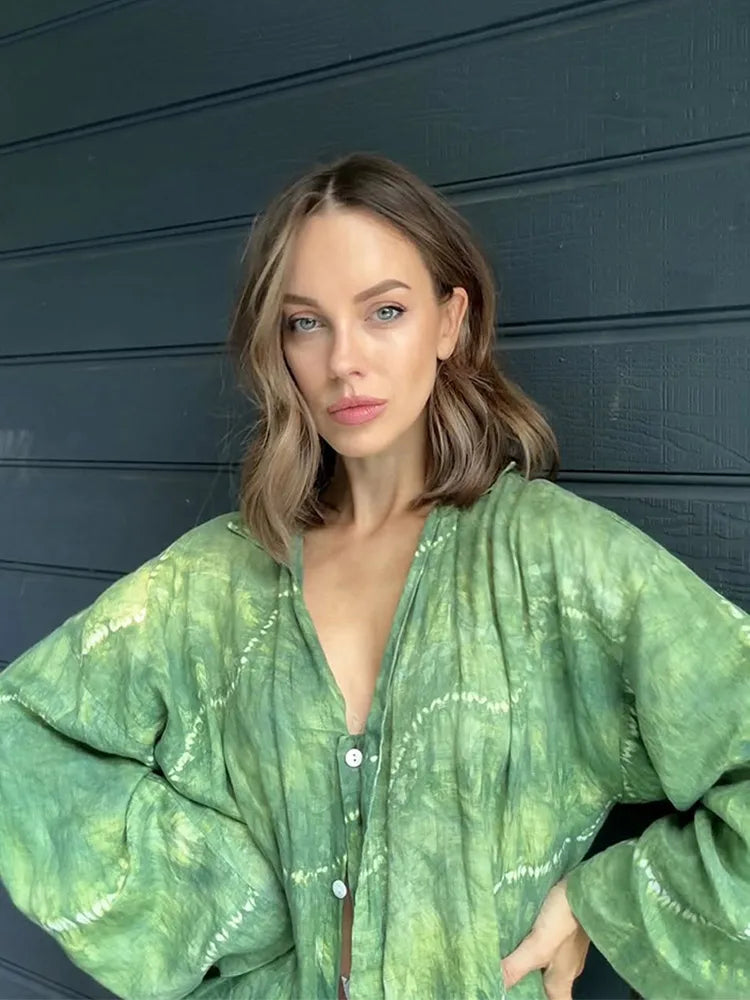 Aurora Green Long Sleeve Shirt