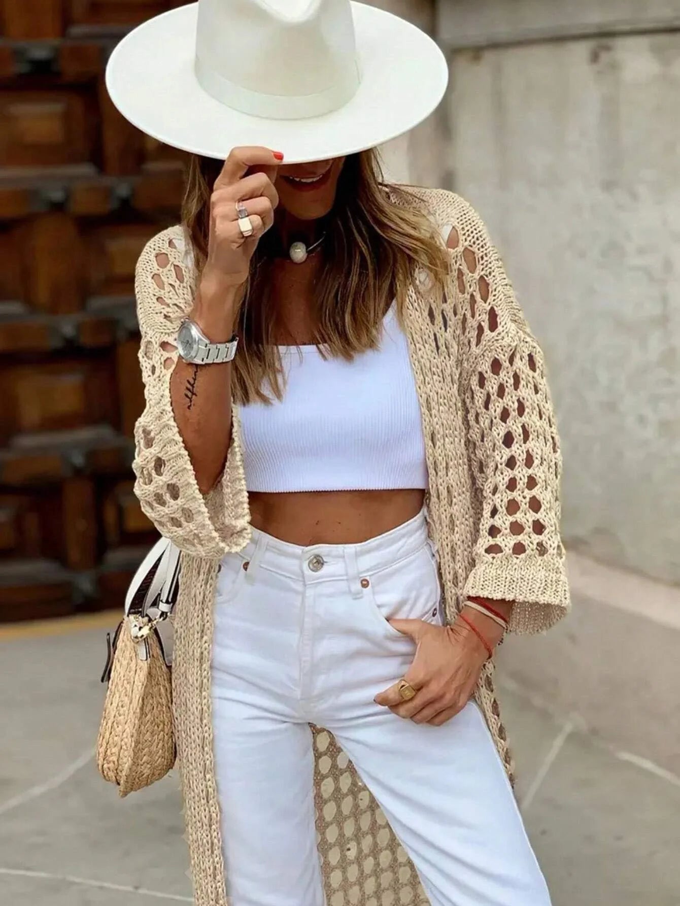 Long Knit Cardigan Sweater