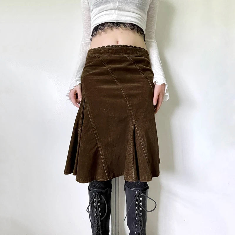 Corduroy Midi Skirt