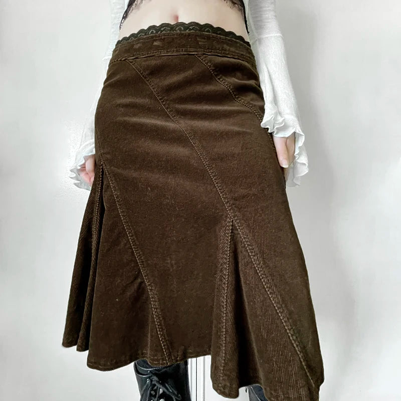 Corduroy Midi Skirt