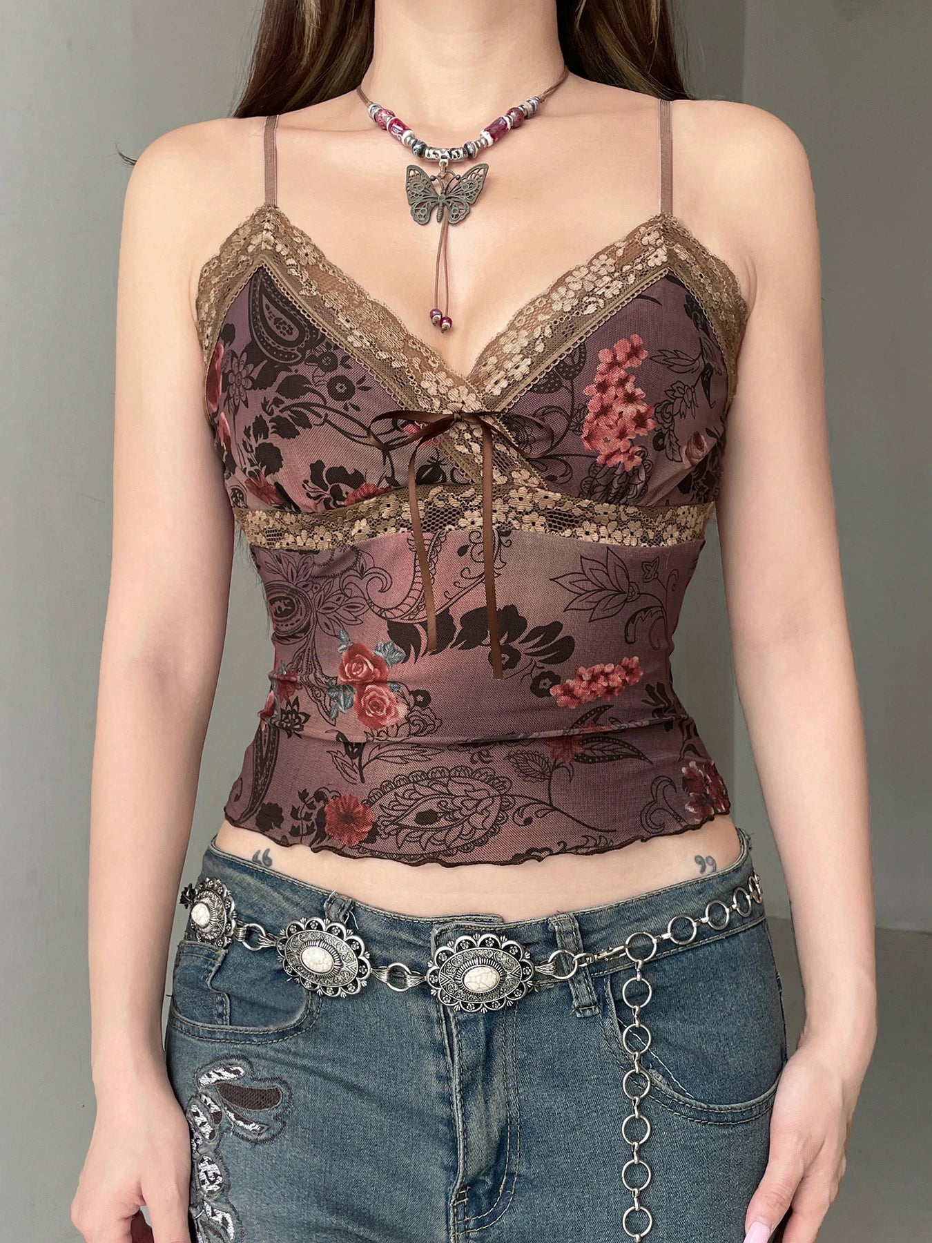 Vintage Floral Crop Top