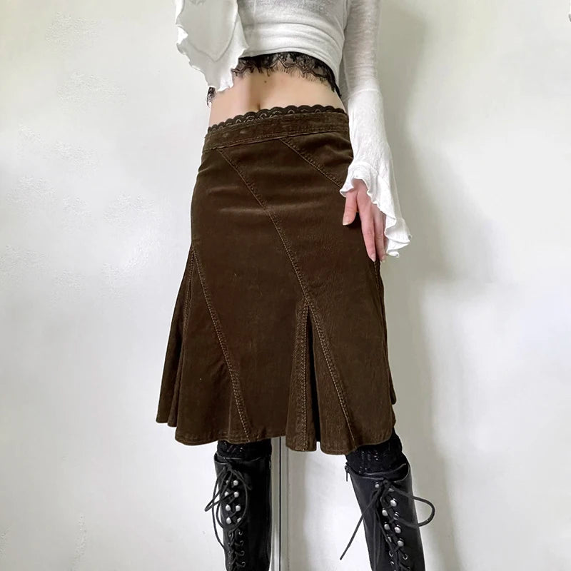 Corduroy Midi Skirt