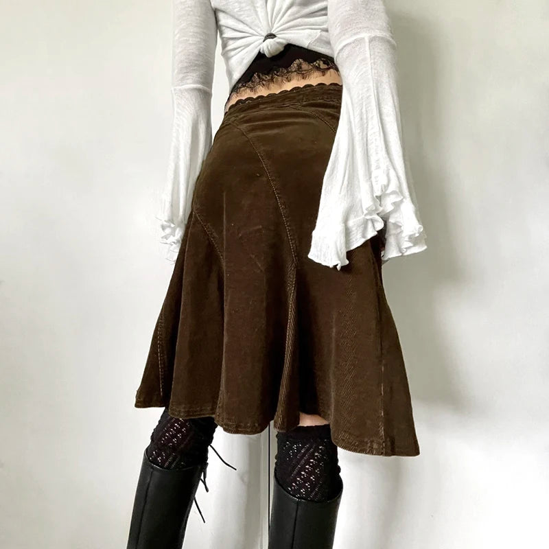 Corduroy Midi Skirt