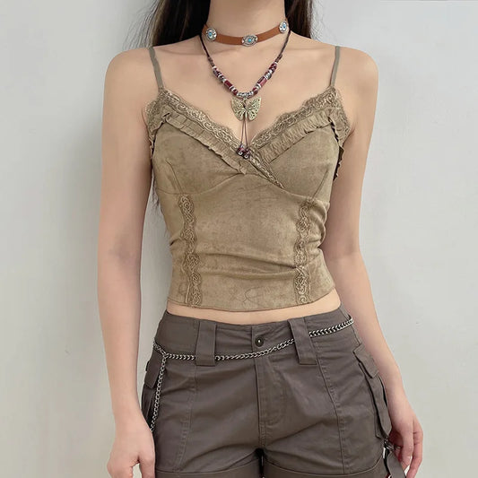 Boho Camel Crop Top