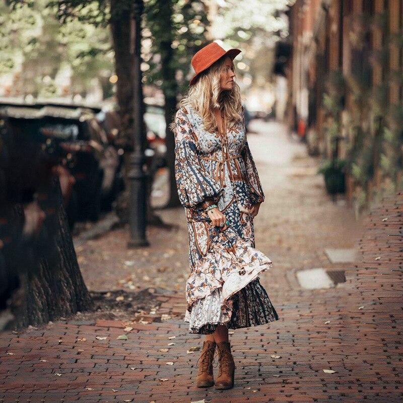 Autumnish Long Sleeve Irregular Retro Dress - ChicBohoStyle – Chic Boho  Style