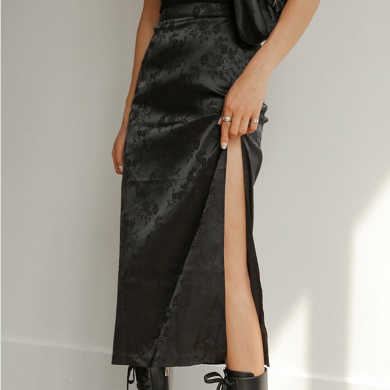 Black Vintage Midi Skirt