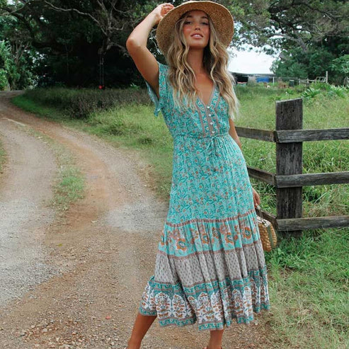 Blossom Gypsy Boho Maxi Dress – Chic Boho Style