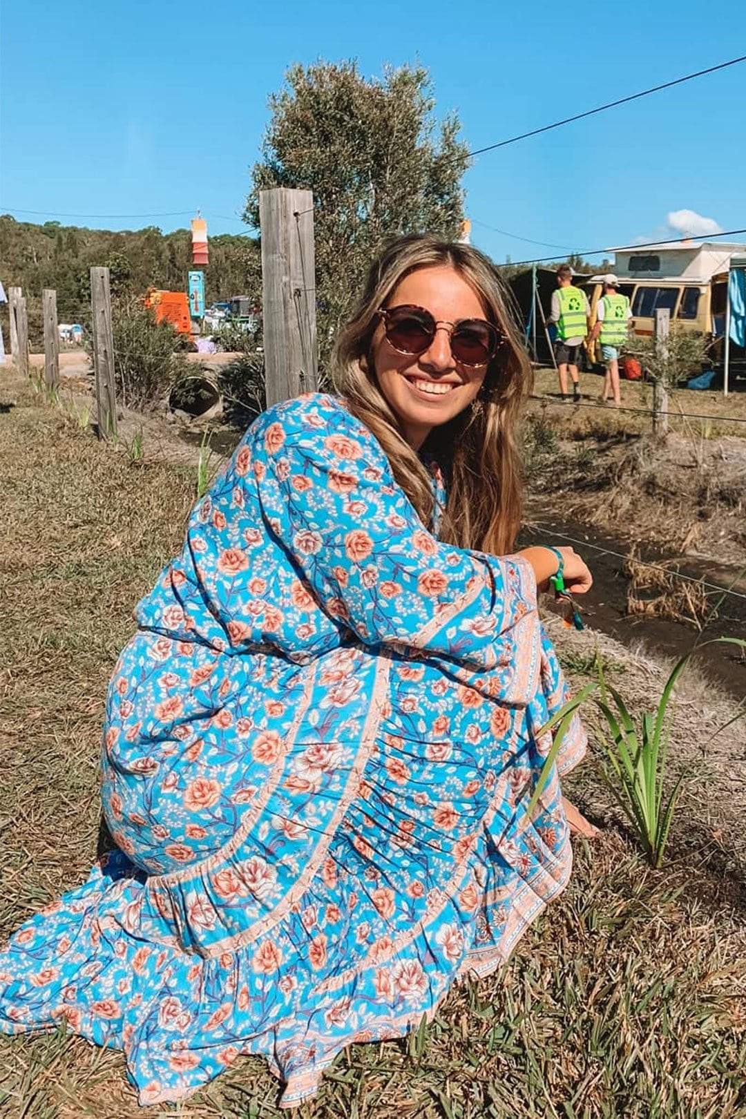 Blue hippie clearance dress