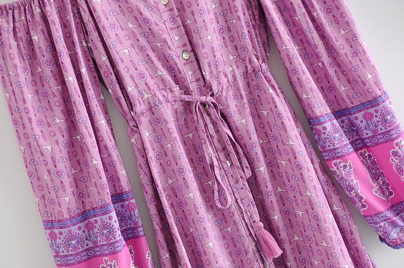 Bohemian Arrow Patterns Irregular Midi Dress-ChicBohoStyle