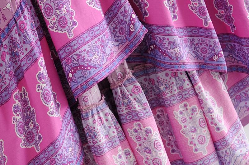 Bohemian Arrow Patterns Irregular Midi Dress-ChicBohoStyle