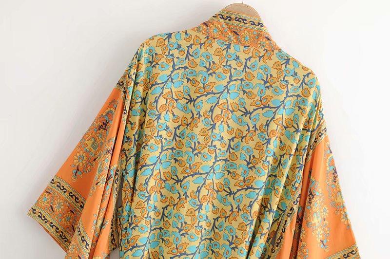 Bohemian Floral Kimono Dress-ChicBohoStyle