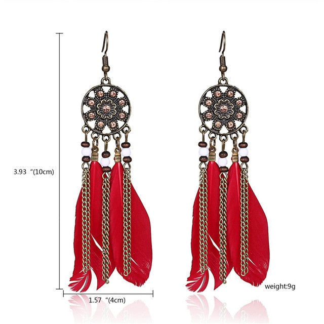 Bohemian Tassel Dangle Long Earrings for Women