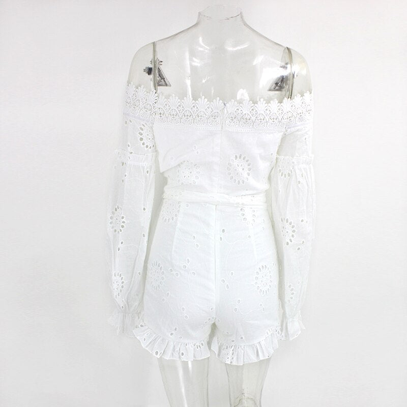 Boho Chic White Lace Playsuit