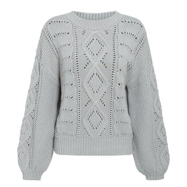 Boho Hollow Out Knitted Pullover