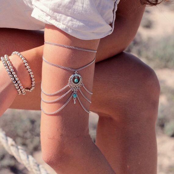 Charming Bohemian Bead Tassel Chain Upper Arm Cuff-ChicBohoStyle
