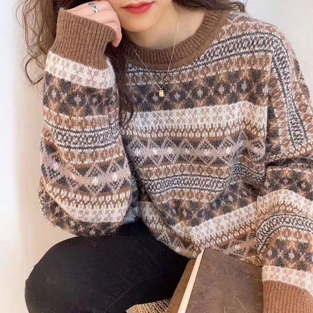 Cozy Loose Retro Sweater