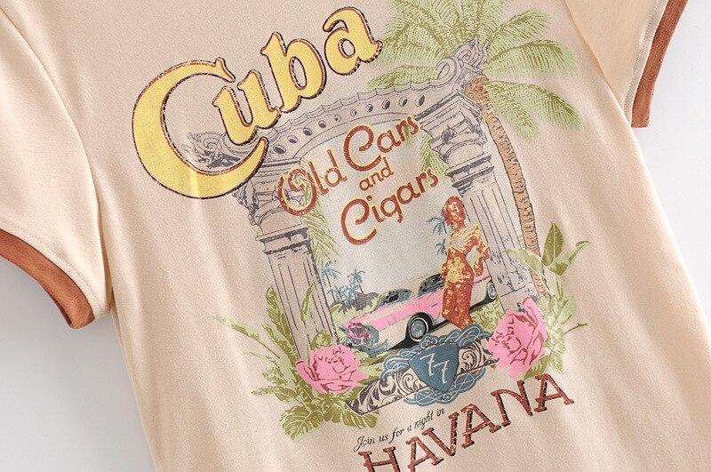 Cuba Havana Vintage Tee-ChicBohoStyle