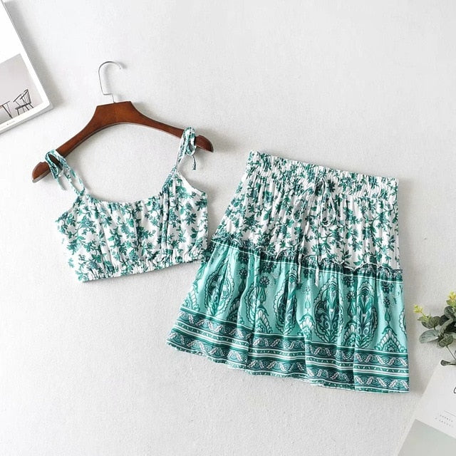 Boho Floral Print Mini Flowy Mini Skirt For Women High Waist, Ruffled,  Elastic, Perfect For Summer Beach Fashion From Luote, $7.24 | DHgate.Com
