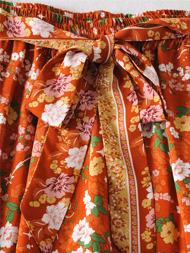 Cutie Floral Two Piece Crop Top Pants Set – Chic Boho Style