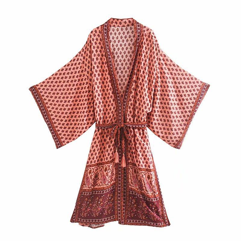 Floral Patterns Kimono Cover Up-ChicBohoStyle