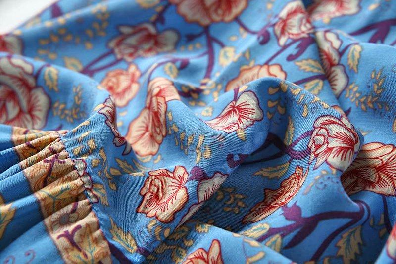 Floral Printed Bohemian Wrap Mini Skirts-ChicBohoStyle