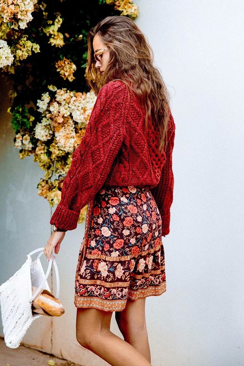 15 Look Ideas With Floral Wrapped Skirts - Styleoholic