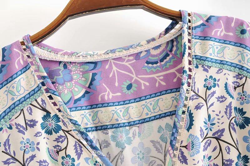 Floral Printed Sleeveless Midi Dress-ChicBohoStyle
