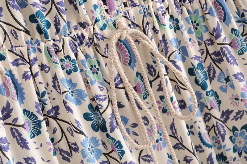 Floral Printed Sleeveless Midi Dress-ChicBohoStyle
