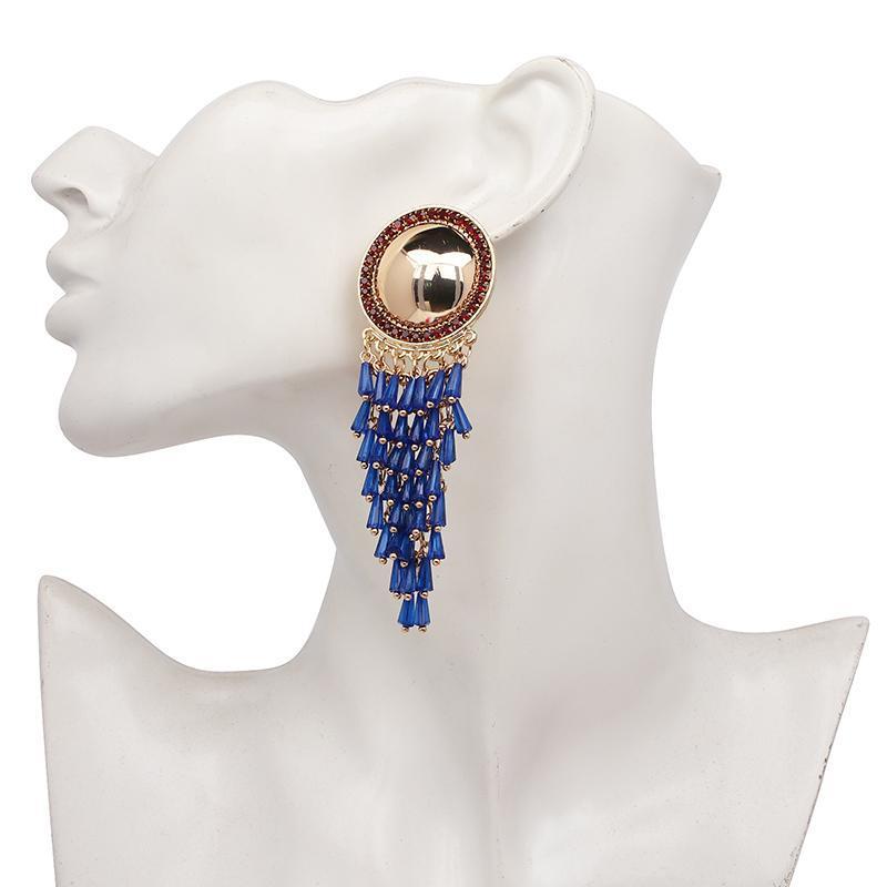 Fringed Multicolored Dangle Tassel Earrings-ChicBohoStyle