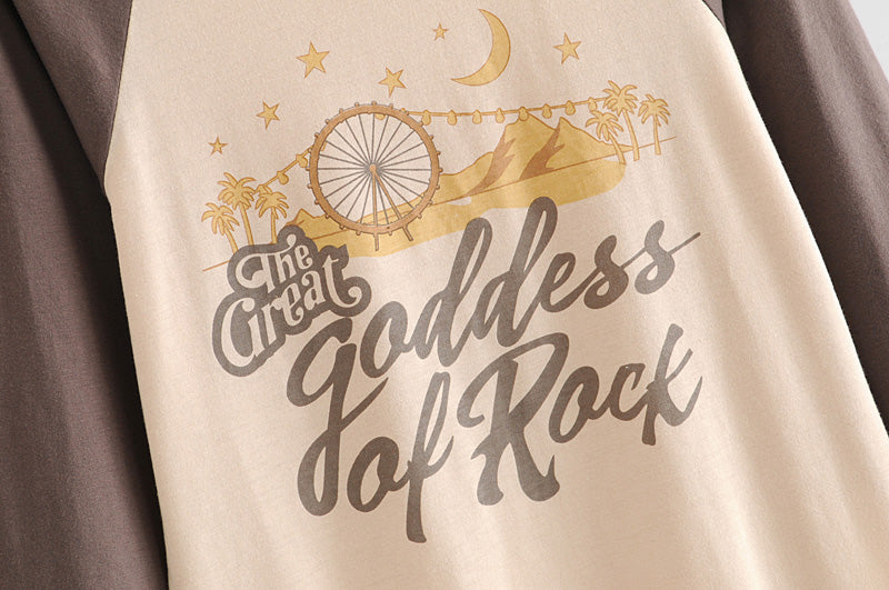 Goddess of Rock Quarter Sleeve Boho Tee