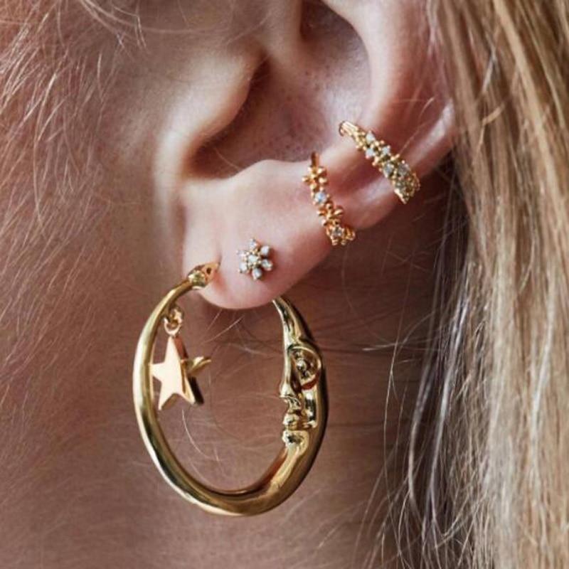 Gold Color Stud Earrings Set-ChicBohoStyle
