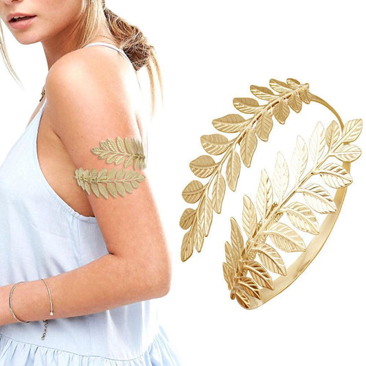 Greek Roman Laurel Leaf Bracelet Armband Upper Arm Cuff-ChicBohoStyle