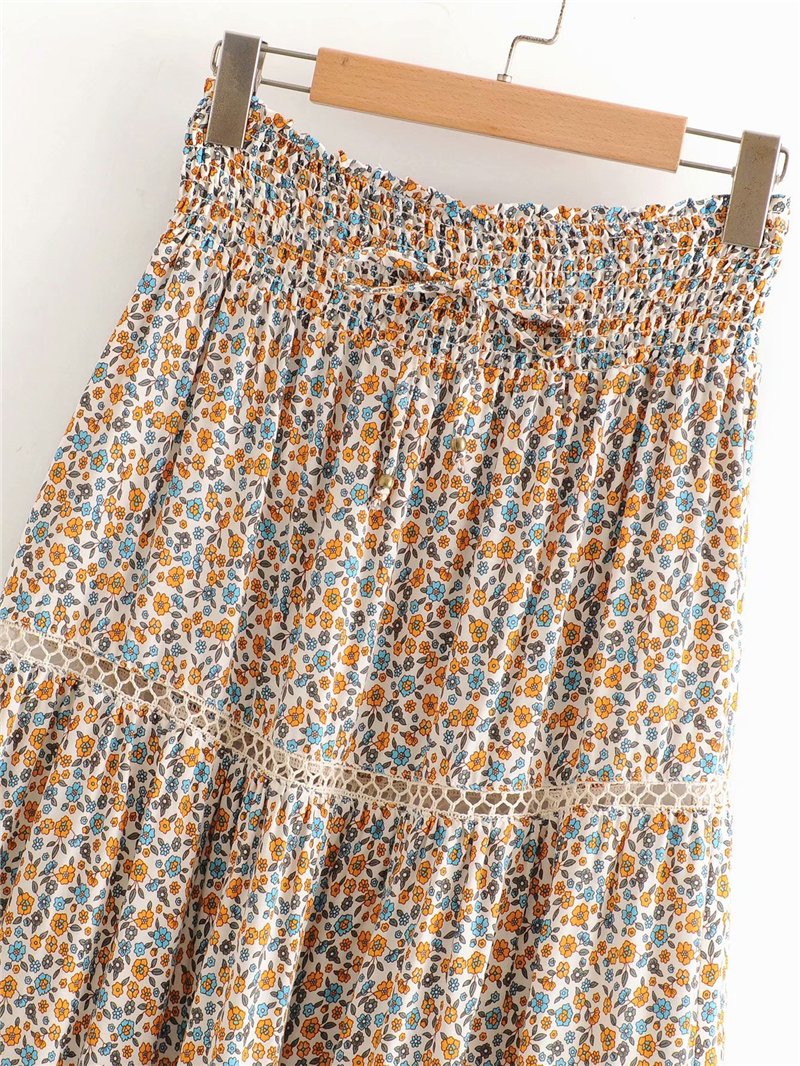 Gypsy Soul High Waist Floral Summer Skirt-ChicBohoStyle