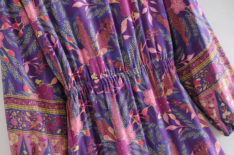 Gypsy Soul Purple Long Sleeve Mini Dress - ChicBohoStyle – Chic Boho Style