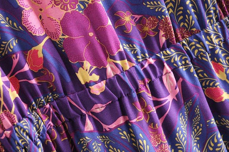Gypsy Soul Purple Long Sleeve Mini Dress-ChicBohoStyle