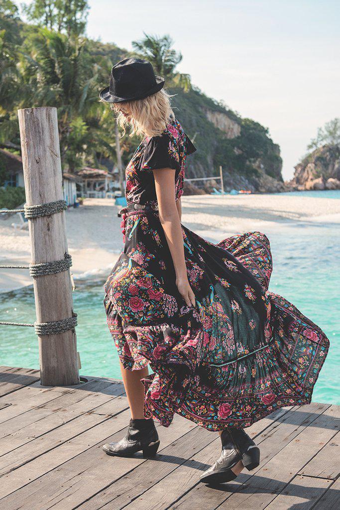 Gypsy Style Black Beach Maxi Dress ChicBohoStyle Chic Boho Style