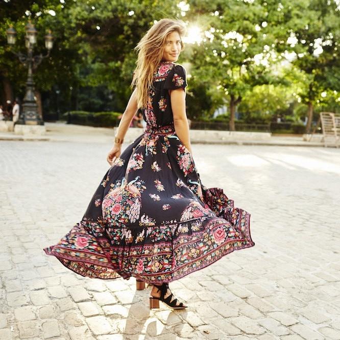 Gypsy Style Black Beach Maxi Dress-ChicBohoStyle