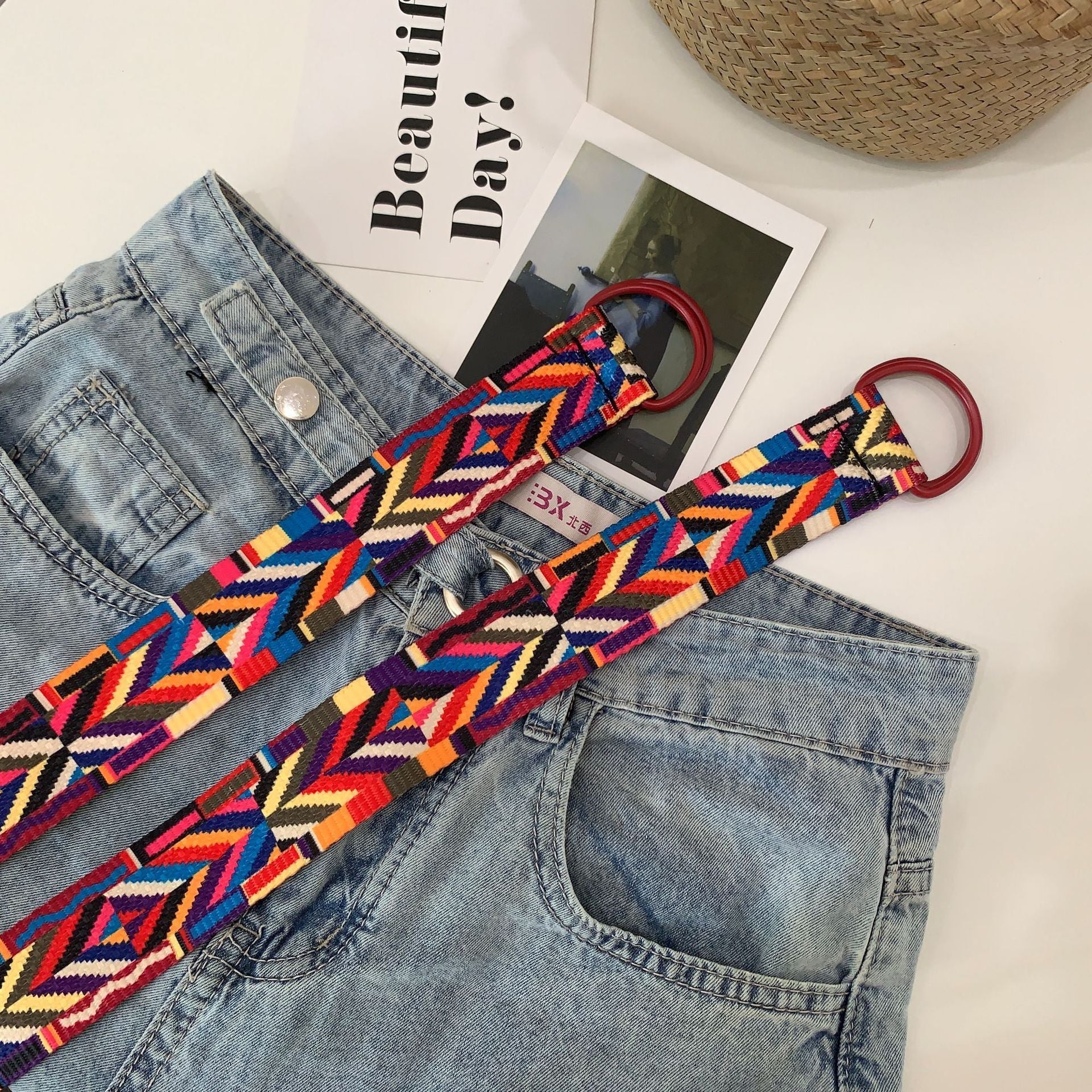 Handmade Ethnic Style Rainbow Ribbon Belts-ChicBohoStyle