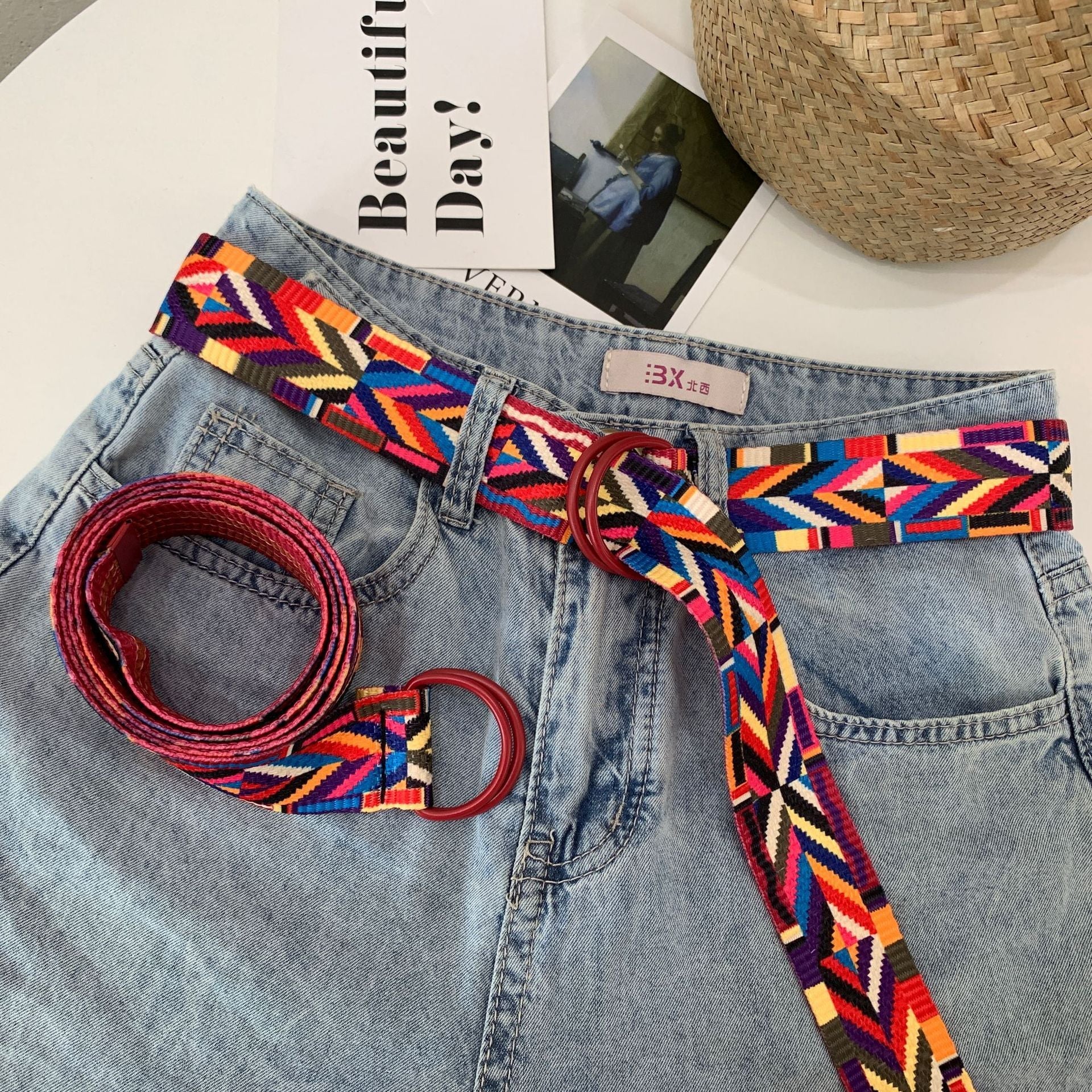 Handmade Ethnic Style Rainbow Ribbon Belts-ChicBohoStyle