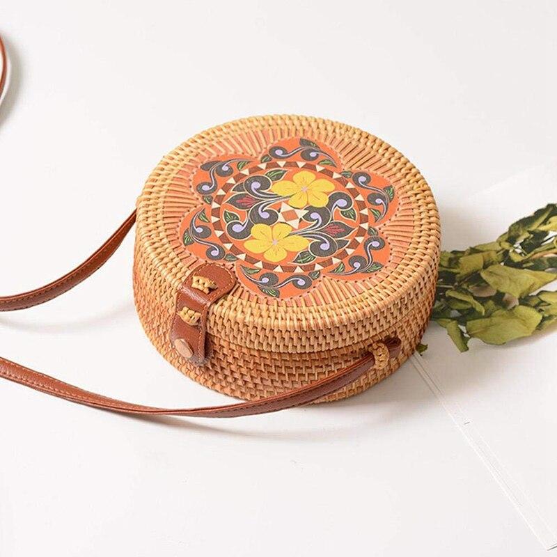 Handwoven Round Rattan Bag-ChicBohoStyle