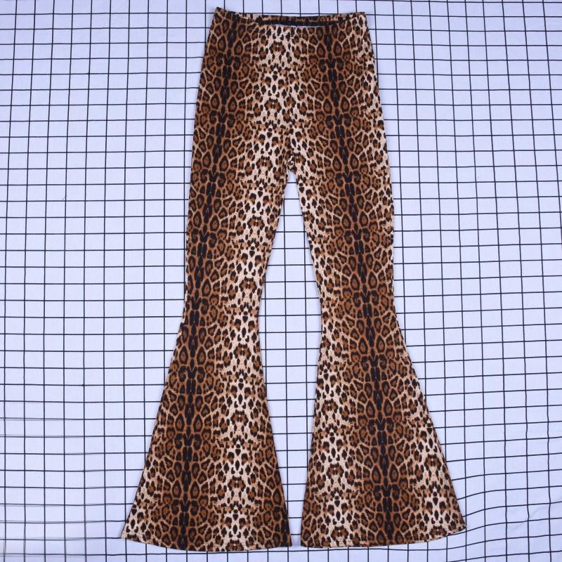 High Waist Leopard Print Flare Leggings Autumn Winter Women