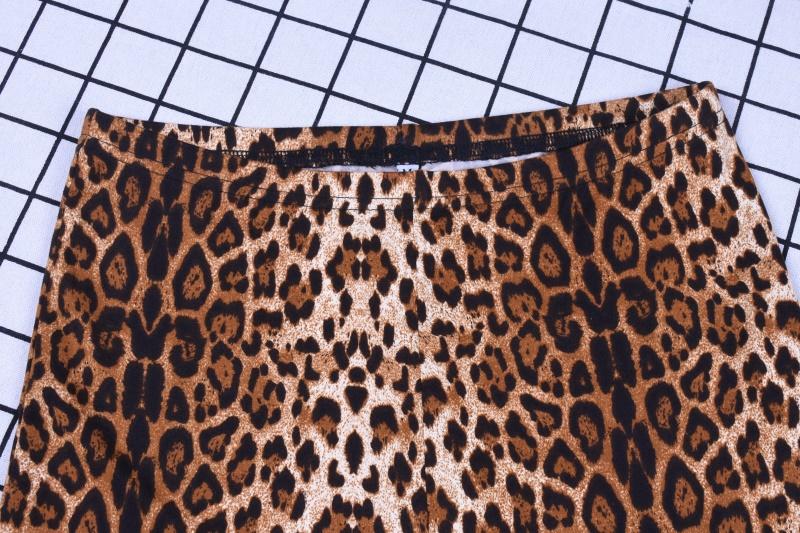 Leopard Print High Waist Flare Brown Flare Leggings For Women Sexy