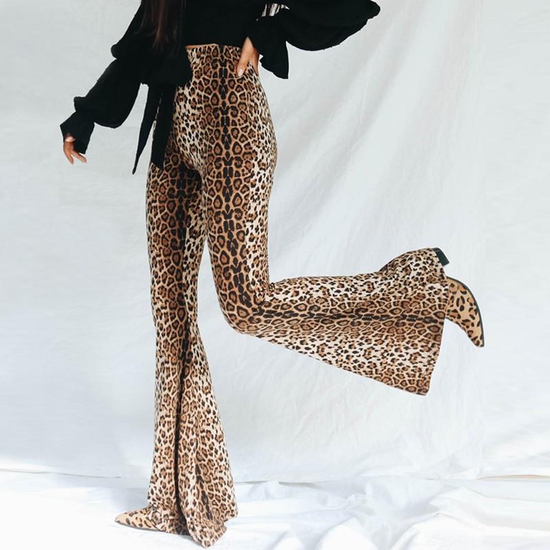 High Waist Leopard Print Flare Leggings - ChicBohoStyle Tiger / L